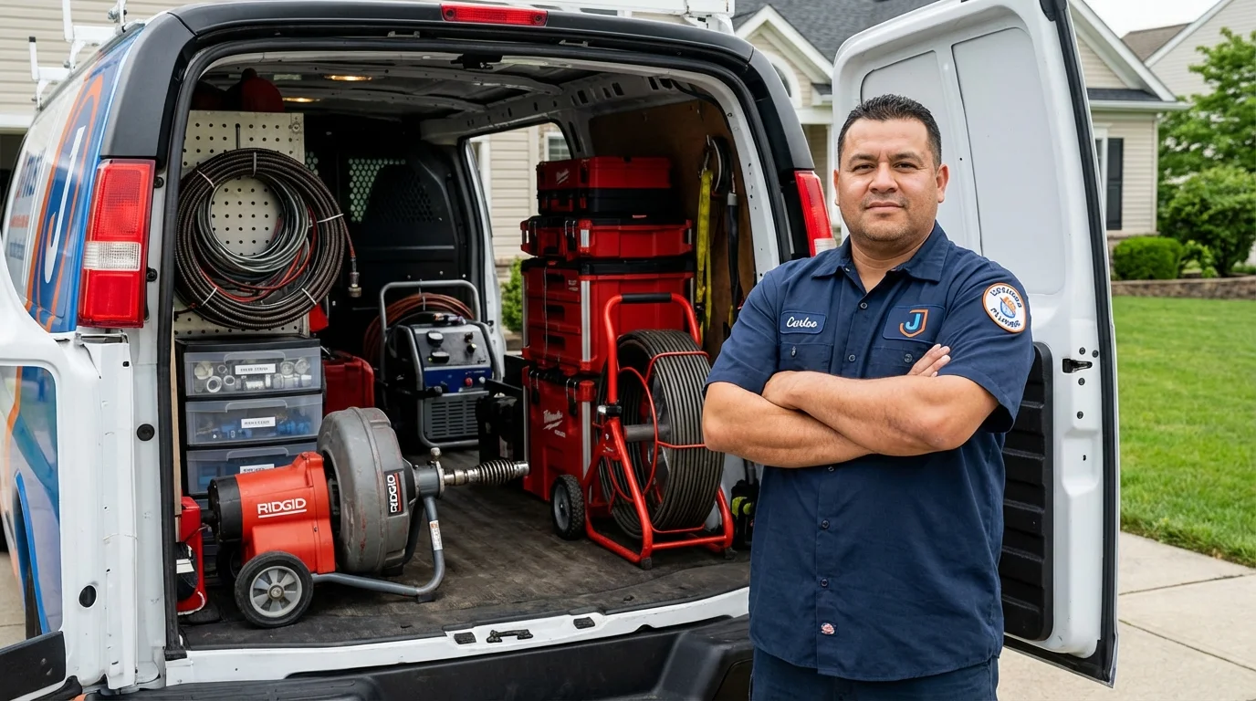 Professional drain cleaning equipment and Johns Plumbing LLC plumber in Shoals