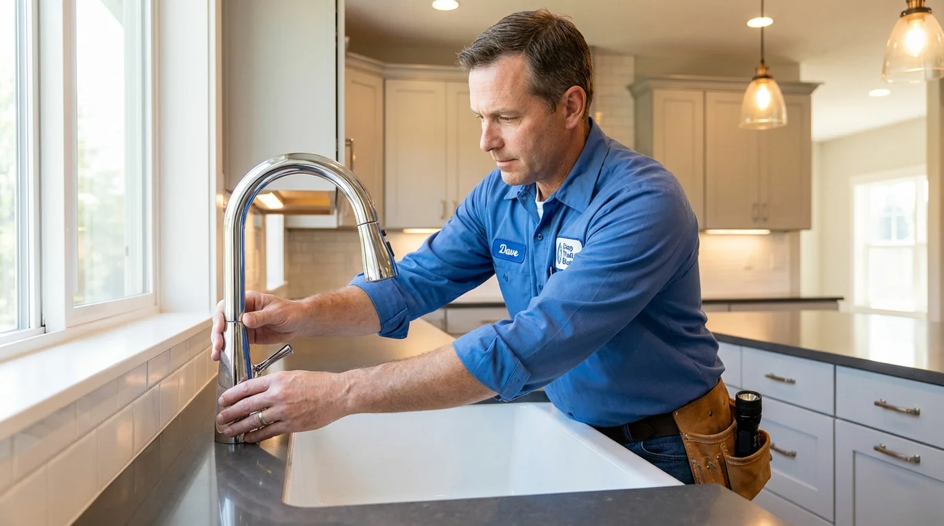 Kitchen faucet installation by Johns Plumbing LLC in Shoals
